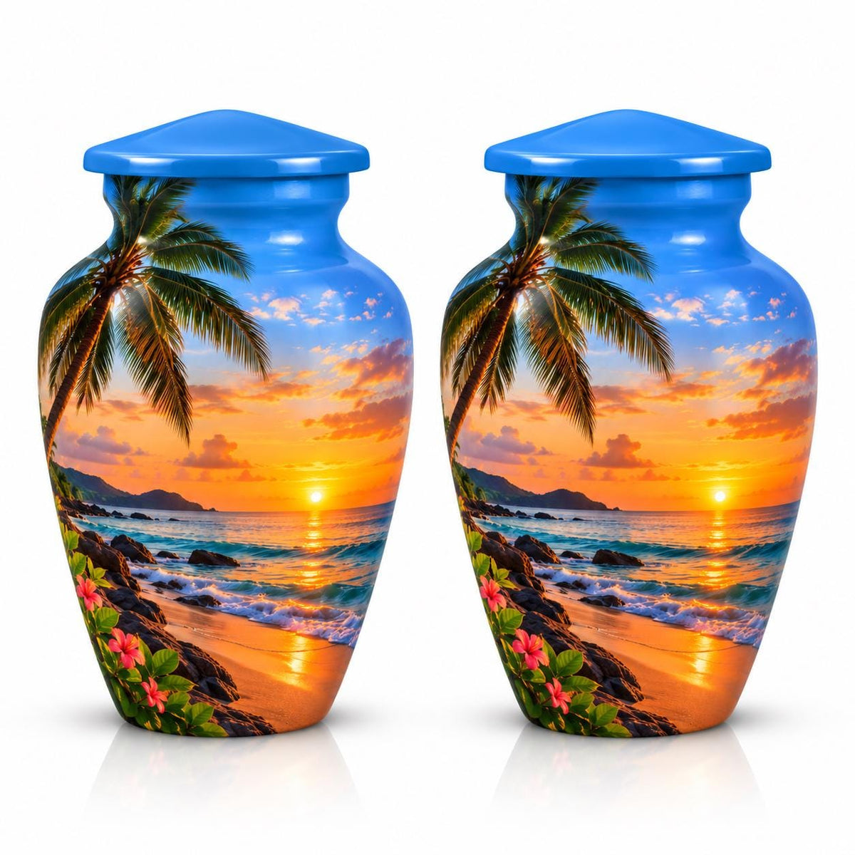 Personalized Beach Memorial Urn - Sunset Cremation Urn