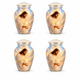 Personalized Jesus Memorial Urn For Human Ashes - Heaven Theme Cremation Urn