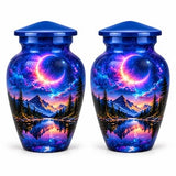 Personalized Mountain Cremation Urn For Adult Ashes - Moon Funeral Urn For Loved Ones