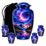 Personalized Mountain Cremation Urn For Adult Ashes - Moon Funeral Urn For Loved Ones