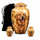 Personalized Golden Retriever Cremation Urn For Pet Ashes - Dog Memorial Urn For Loved Ones