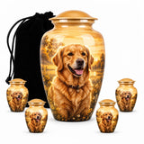 Personalized Golden Retriever Cremation Urn For Pet Ashes - Dog Memorial Urn For Loved Ones