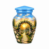 Personalized Garden Memorial Urn for Human Ashes, Peaceful Heaven Cremation Urn, Floral Funeral Urn, Custom Memorial Keepsake
