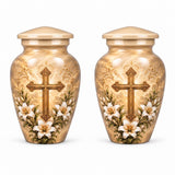 Cross Memorial Urn For Adult Ashes , Jesus Cremation Urn For Human Ashes - Catholic Funeral Urn