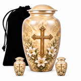 Cross Memorial Urn For Adult Ashes , Jesus Cremation Urn For Human Ashes - Catholic Funeral Urn