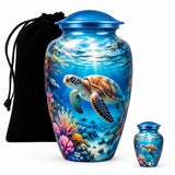 Personalized Sea Turtle Memorial Urn – Ocean Theme Cremation Urn for Adult Ashes, Keepsake