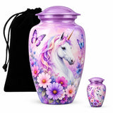 Unicorn Cremation Urn For Loved Ones - Beautiful Memorial Urn For Mom Ashes, Butterfly Cremation Urn