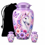 Unicorn Cremation Urn For Loved Ones - Beautiful Memorial Urn For Mom Ashes, Butterfly Cremation Urn