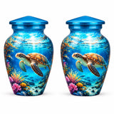 Personalized Sea Turtle Memorial Urn – Ocean Theme Cremation Urn for Adult Ashes, Keepsake