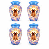 Personalized Angel Dog Memorial Urn For Pet Ashes, Golden Retriever Cremation Urn, Angel Wings Pet Urn, Rainbow Bridge Dog Urn