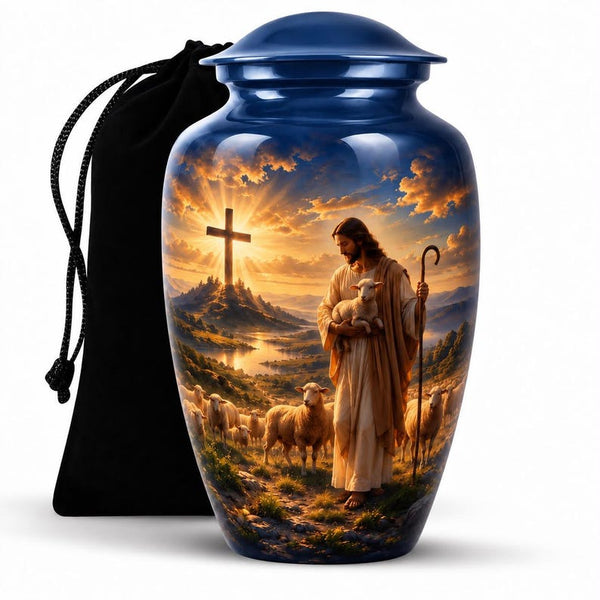 Personalized Jesus Memorial Urn For Loved Ones - Catholic Cremation Urn For Adult Ashes