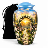 Personalized Garden Memorial Urn for Human Ashes, Peaceful Heaven Cremation Urn, Floral Funeral Urn, Custom Memorial Keepsake