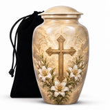 Cross Memorial Urn For Adult Ashes , Jesus Cremation Urn For Human Ashes - Catholic Funeral Urn