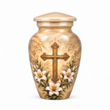 Cross Memorial Urn For Adult Ashes , Jesus Cremation Urn For Human Ashes - Catholic Funeral Urn