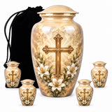 Cross Memorial Urn For Adult Ashes , Jesus Cremation Urn For Human Ashes - Catholic Funeral Urn