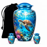 Personalized Sea Turtle Memorial Urn – Ocean Theme Cremation Urn for Adult Ashes, Keepsake