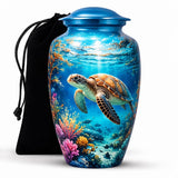 Personalized Sea Turtle Memorial Urn – Ocean Theme Cremation Urn for Adult Ashes, Keepsake