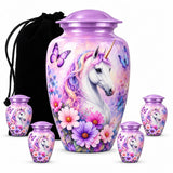Unicorn Cremation Urn For Loved Ones - Beautiful Memorial Urn For Mom Ashes, Butterfly Cremation Urn