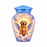 Personalized Angel Dog Memorial Urn For Pet Ashes, Golden Retriever Cremation Urn, Angel Wings Pet Urn, Rainbow Bridge Dog Urn