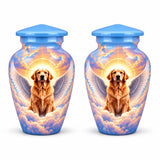 Personalized Angel Dog Memorial Urn For Pet Ashes, Golden Retriever Cremation Urn, Angel Wings Pet Urn, Rainbow Bridge Dog Urn