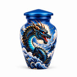 Personalized Dragon Memorial Urn For Human Ashes, Blue Dragon Cremation Urn, Fantasy Funeral Urn, Dragon Memorial Urn For Adult Ashes